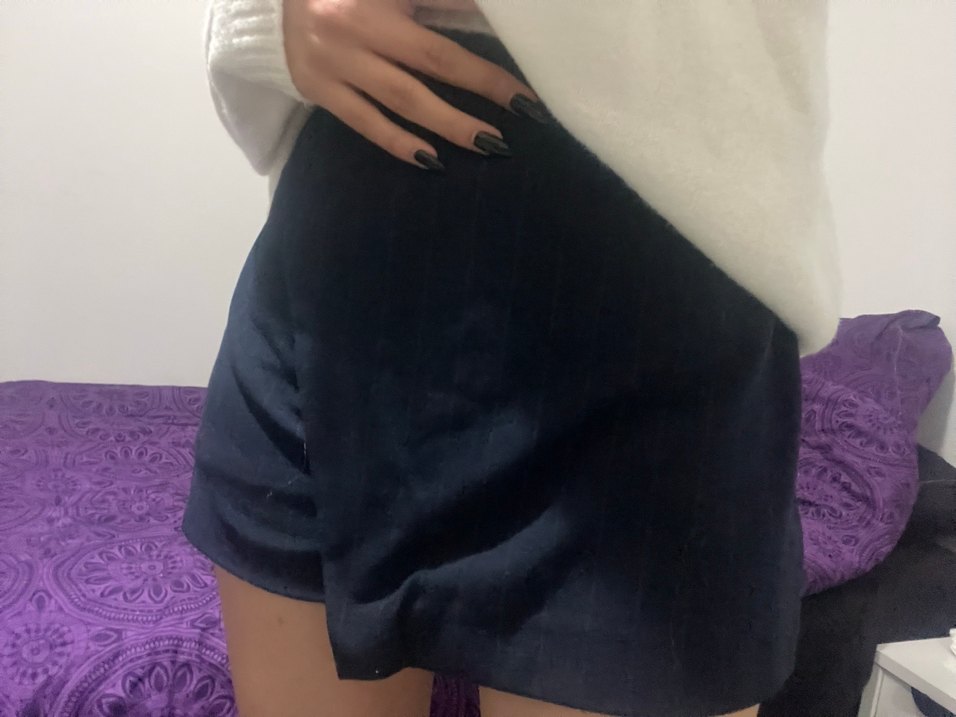 lacivert çizgili şort etek - Görsel 2