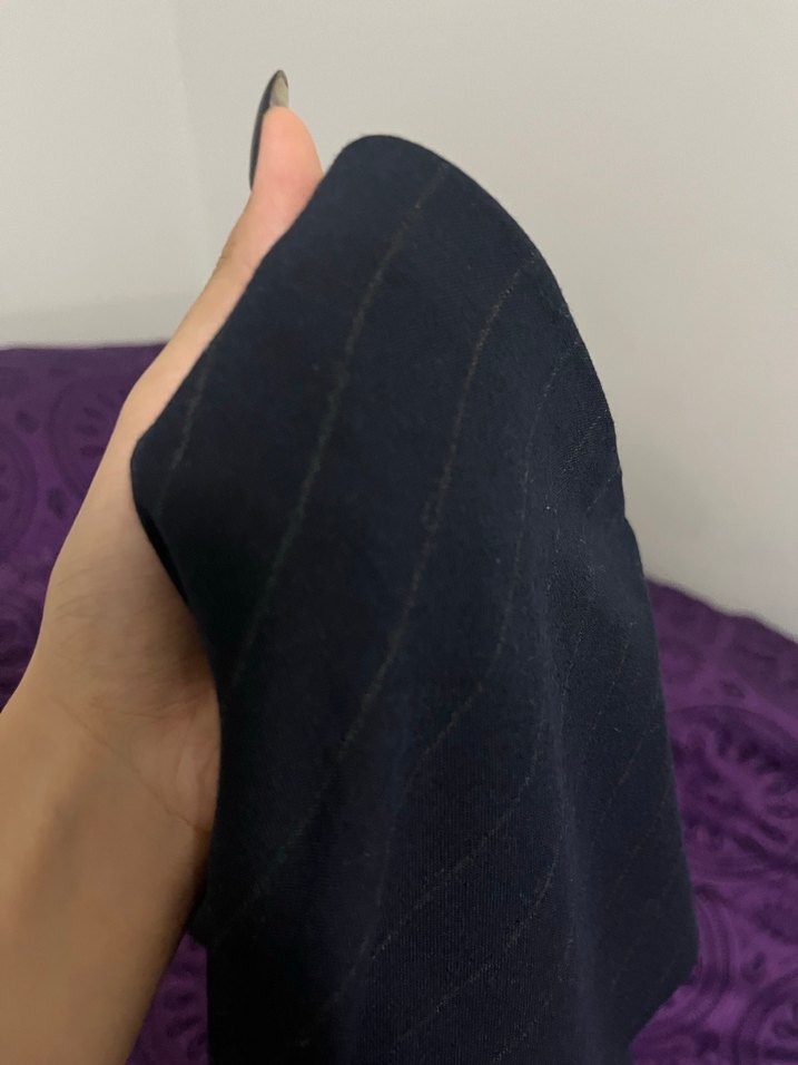 lacivert çizgili şort etek - Görsel 3