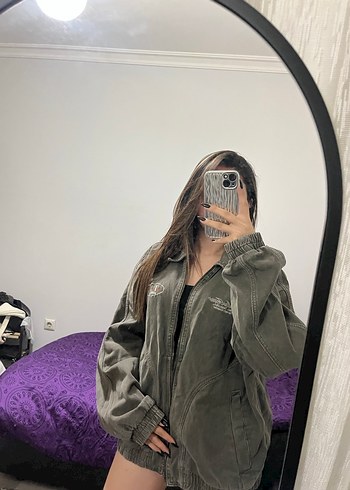 haki gri oversize ceket - Görsel 2