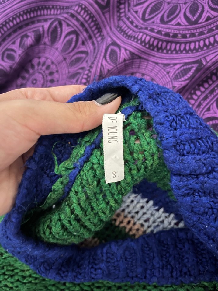 Çizgili Rahat Örgü Kadın Kazak - Görsel 4