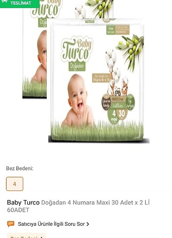 Baby turco bebek bezi 
