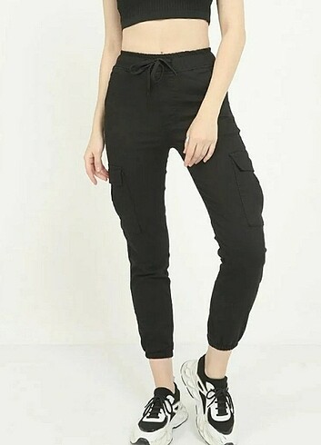 46 Beden siyah Renk Kargo cep unisex pantolon