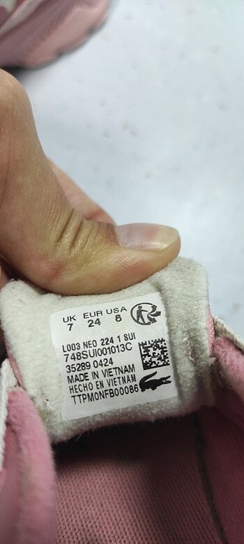 24 Beden pembe Renk Lacoste çocuk ayakkabısı 