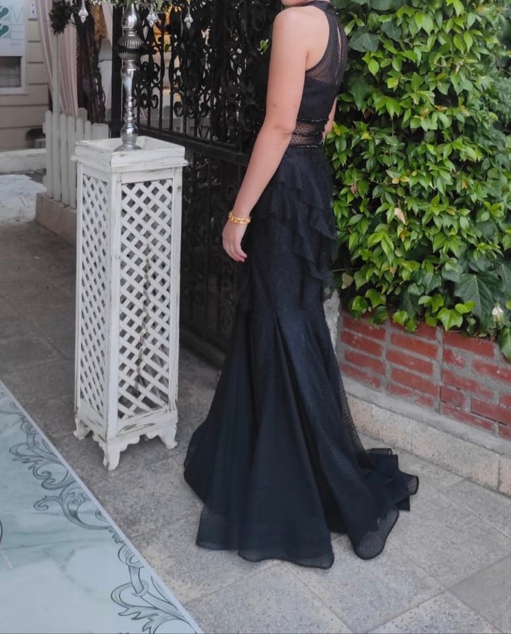Siyah Uzun Abiye Elbise - Görsel 3
