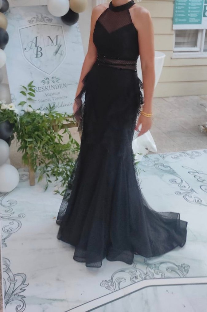 Siyah Uzun Abiye Elbise - Görsel 2