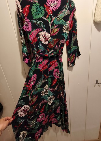 Çiçek Desenli Uzun Bohem Elbise - Görsel 4