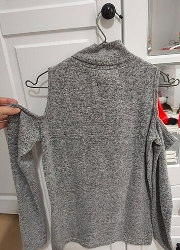 yarım balıkçı omzu açık bluz - Görsel 2