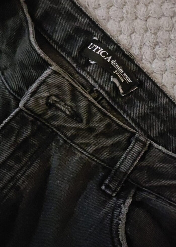 Yanları şeritli Jean pantolon  - Görsel 2