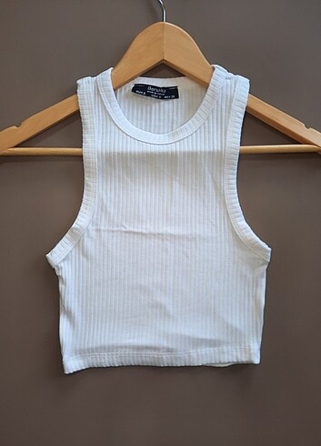 Kolsuz Fitilli Tshirt Crop 