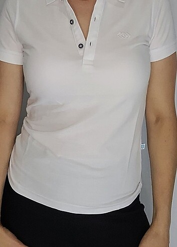 xs Beden Dafron beyaz polo yaka tshirt