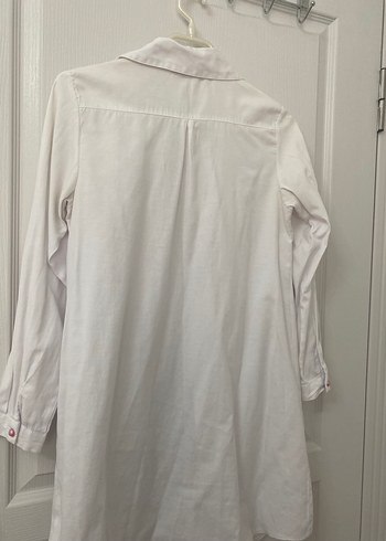 Nakışlı Pamuklu Beyaz Uzun Kollu Gömlek - Görsel 4