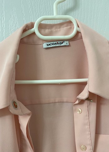 Bej Kadın Düğmeli Gömlek - Görsel 5