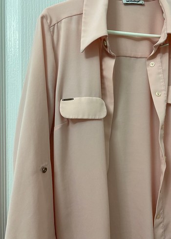 Bej Kadın Düğmeli Gömlek - Görsel 2