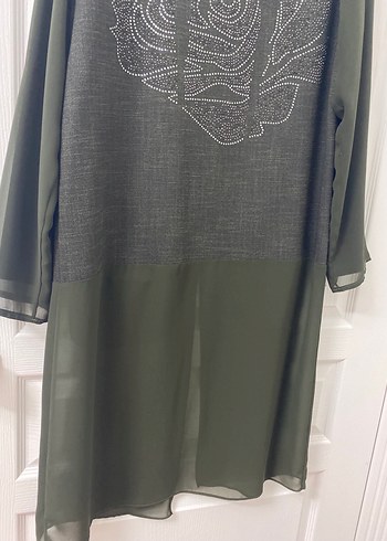 Gri Düğmeli Uzun ceket - Görsel 7