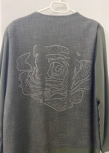 Gri Düğmeli Uzun ceket - Görsel 5