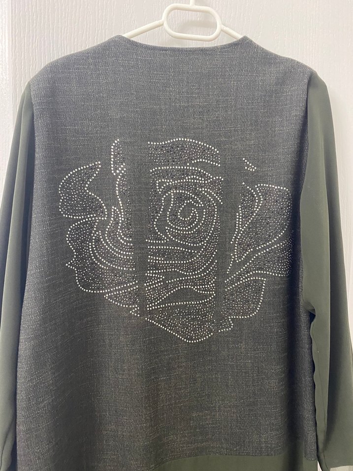 Gri Düğmeli Uzun ceket - Görsel 5