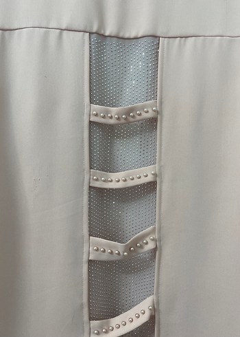 Bej Düğmeli Kadın Uzun Ceket - Görsel 8