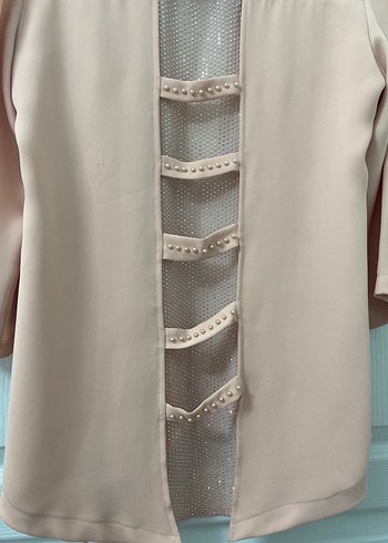 Bej Düğmeli Kadın Uzun Ceket - Görsel 7