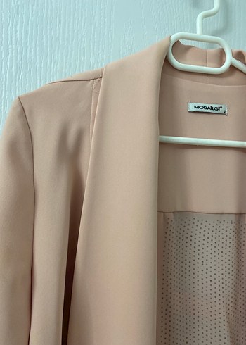 Bej Düğmeli Kadın Uzun Ceket - Görsel 4