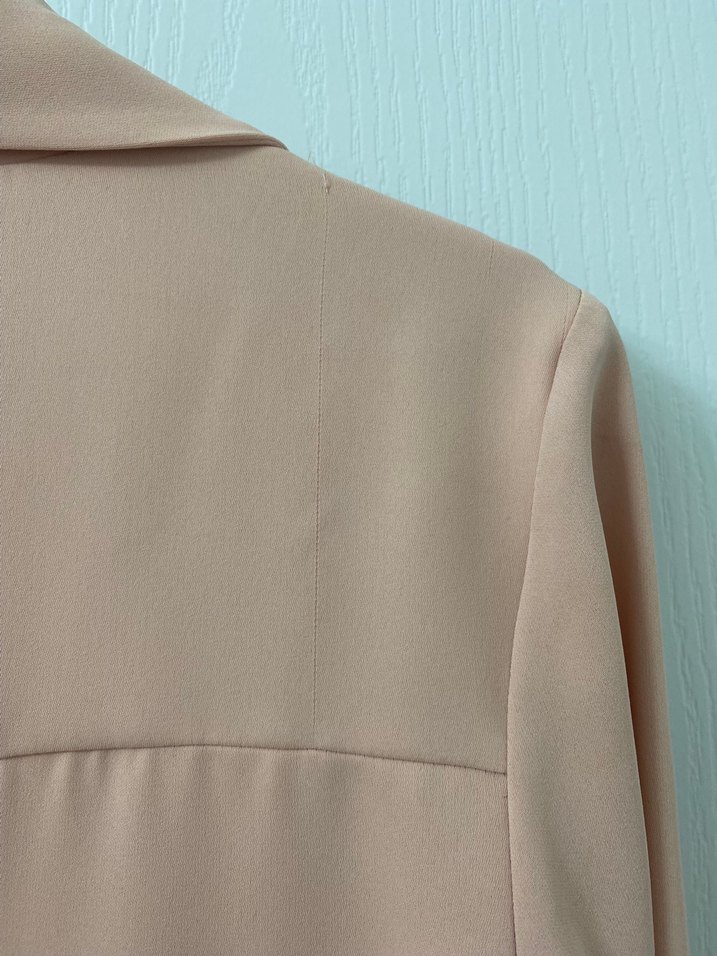 Bej Düğmeli Kadın Uzun Ceket - Görsel 5