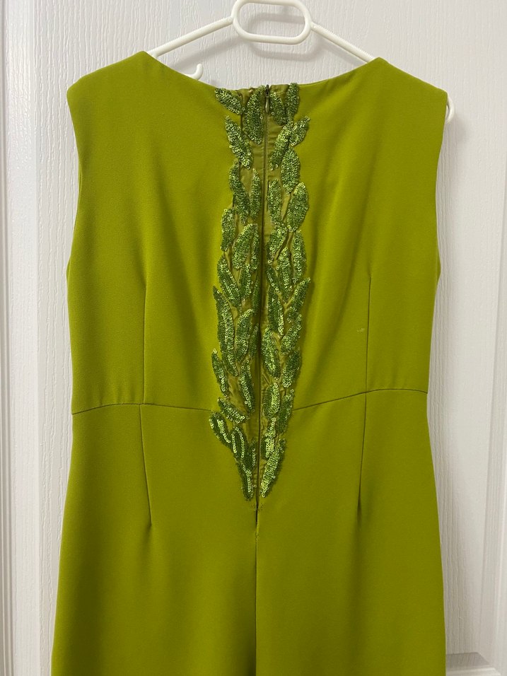 Yeşil Uzun Kadın Tulum - Görsel 4