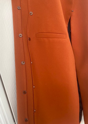 Düğmeli Midi Kadın Yelek - Kiremit - Görsel 2