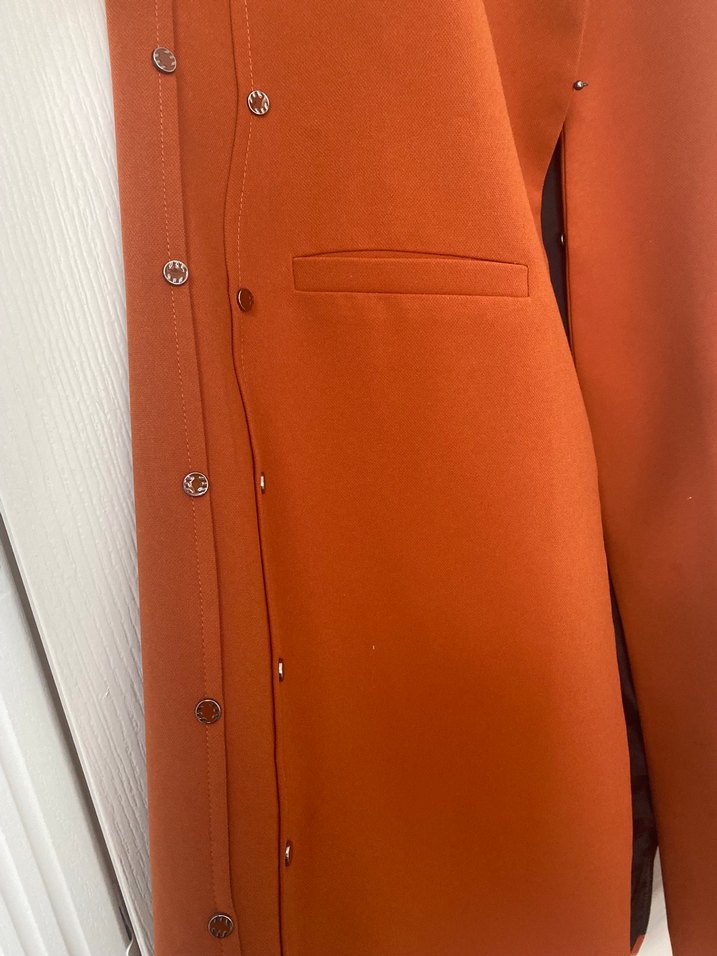 Düğmeli Midi Kadın Yelek - Kiremit - Görsel 2