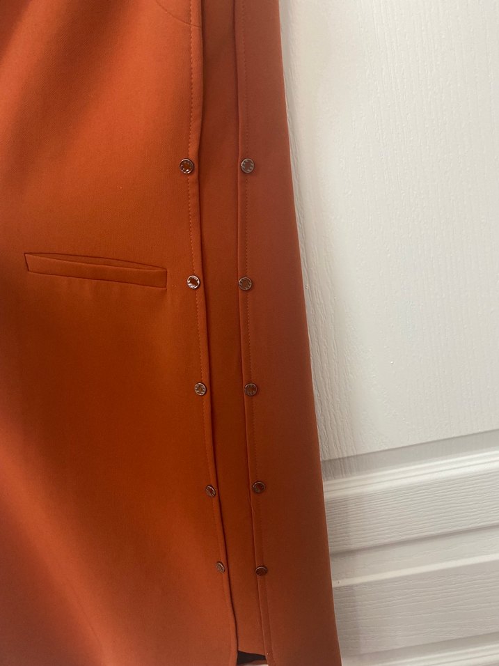 Düğmeli Midi Kadın Yelek - Kiremit - Görsel 3