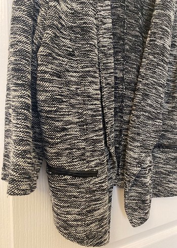 Gri Midi Örme Kadın Ceket - Görsel 2