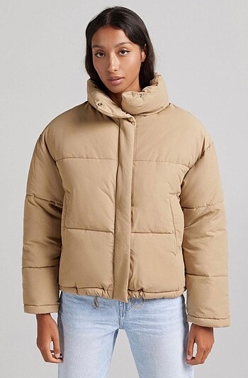 Bershka kadın deve tüyü rengi oversize