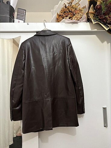 xs Beden siyah Renk Zara deri blazer