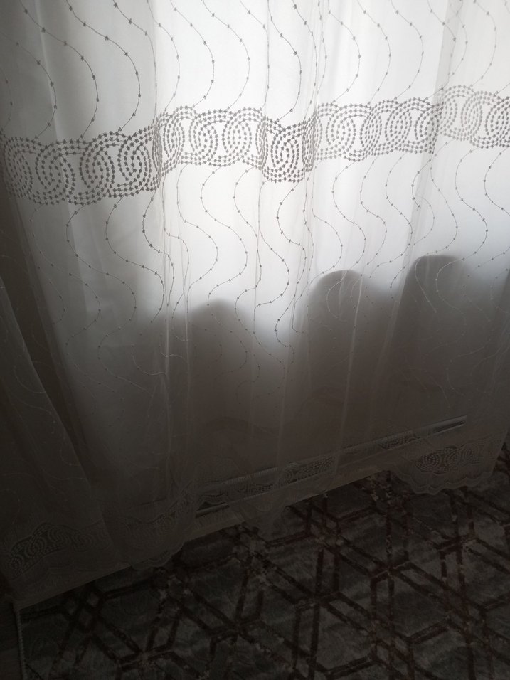 Nakışlı Beyaz Perde Gri Desenli - Görsel 3