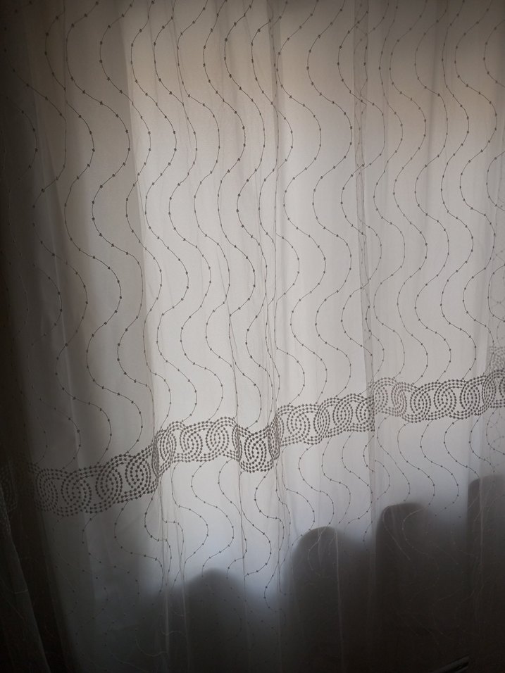 Nakışlı Beyaz Perde Gri Desenli - Görsel 2