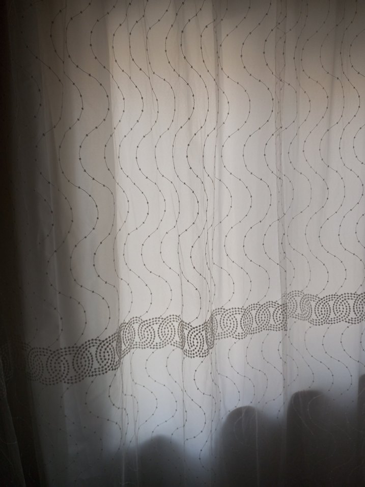 Nakışlı Beyaz Perde Gri Desenli - Görsel 4