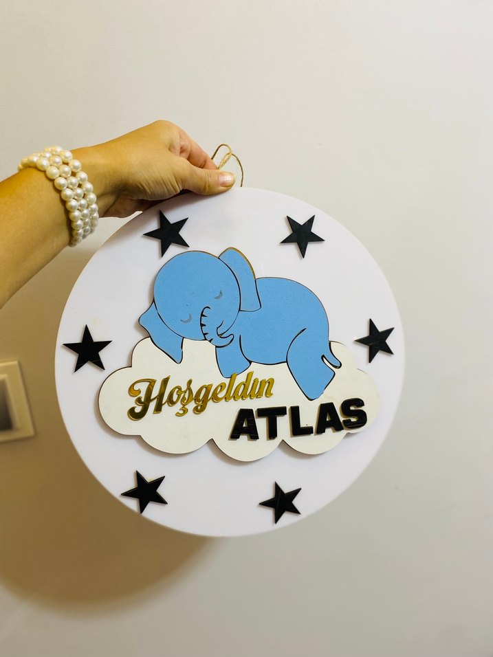 Turkuaz Desenli Bebek kapı süsü - Görsel 2