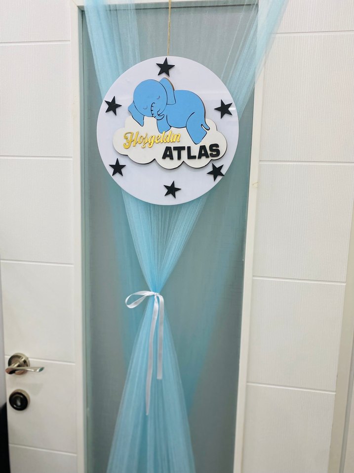 Turkuaz Desenli Bebek kapı süsü - Görsel 3