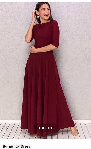 Bordo abiye elbise