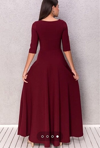 l Beden bordo Renk Bordo abiye elbise