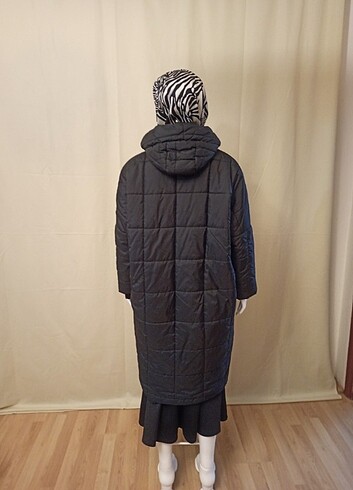 universal Beden siyah Renk Oversize siyah şişme mont