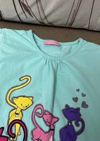 Kız Çocuk Çok Renkli Baskılı Kısa Kollu Tişörtler - Görsel 5