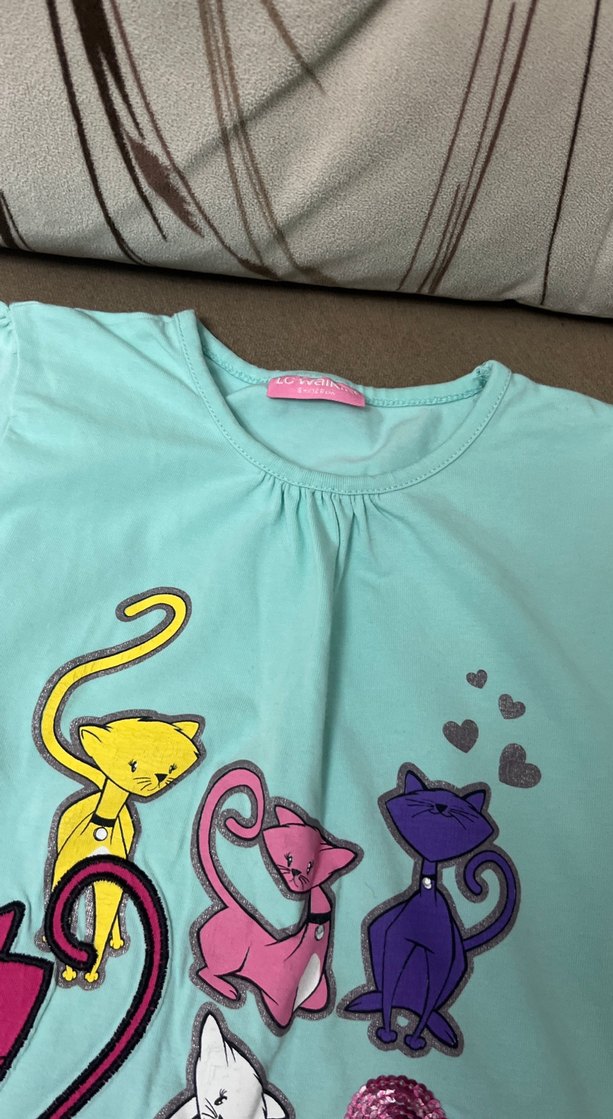 Kız Çocuk Çok Renkli Baskılı Kısa Kollu Tişörtler - Görsel 5