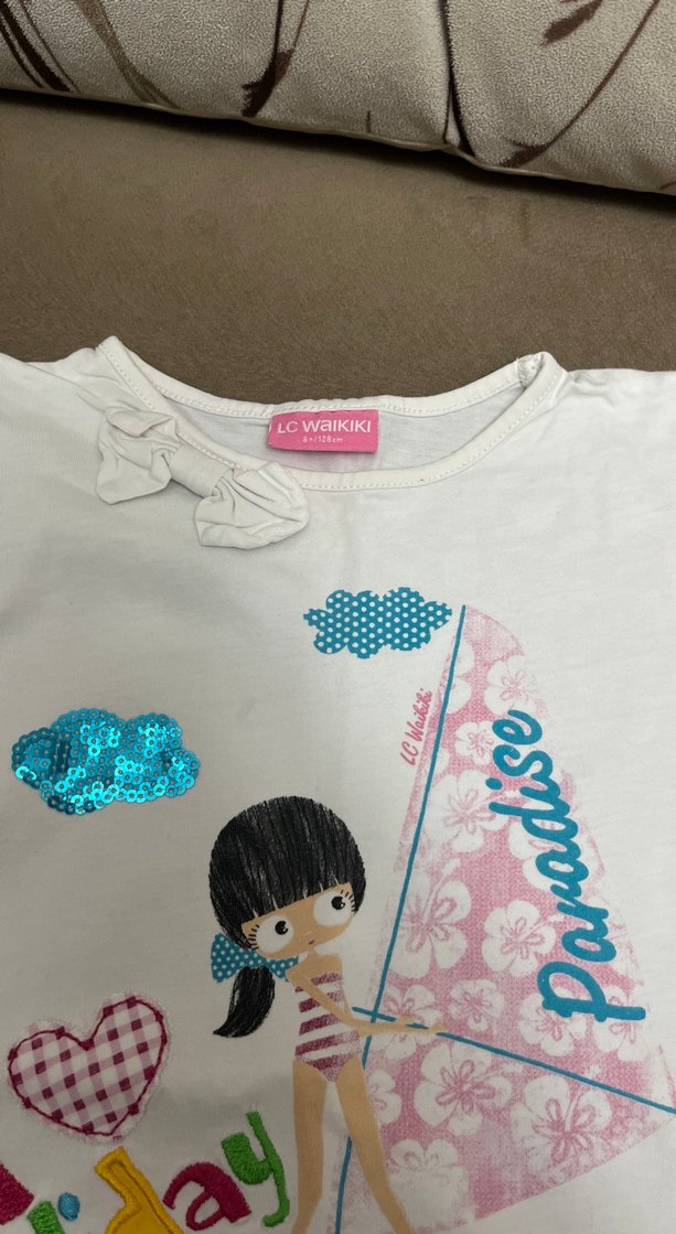 Kız Çocuk Çok Renkli Baskılı Kısa Kollu Tişörtler - Görsel 3