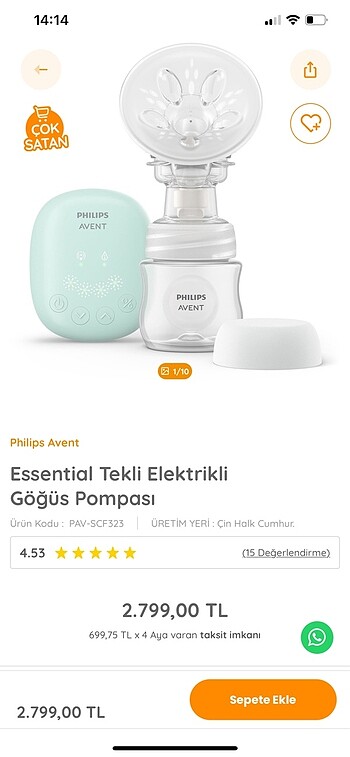 Elektrikli Göğüs Pompası