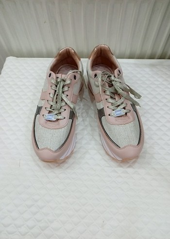 Pembe Platform Topuklu Kadın Spor Ayakkabı