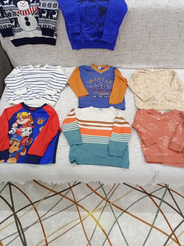 Nakışlı Erkek Çocuk Triko Kardan Adam Kazak - Görsel 2