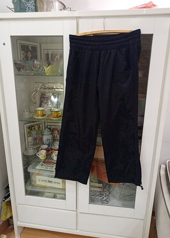 Kadın Siyah Bel Detaylı Rahat Kumaş Pantolon - Görsel 2