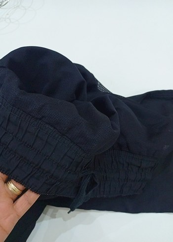 Kadın Siyah Bel Detaylı Rahat Kumaş Pantolon - Görsel 6