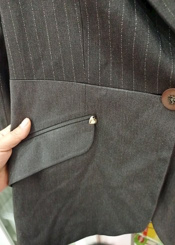 Düğmeli Kahverengi Kadın Blazer Ceket - Görsel 5