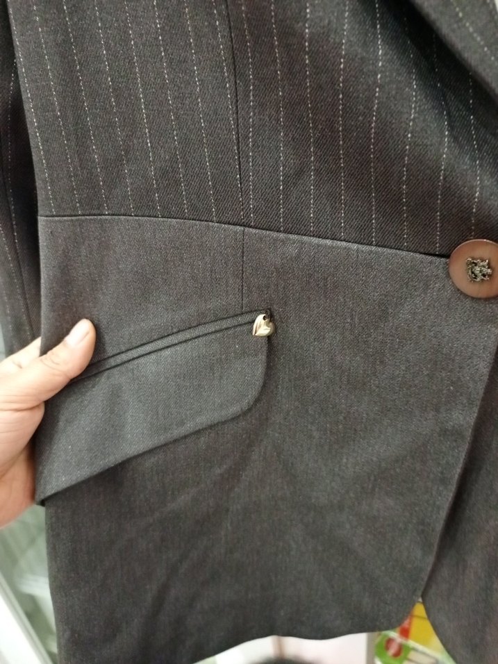 Düğmeli Kahverengi Kadın Blazer Ceket - Görsel 5