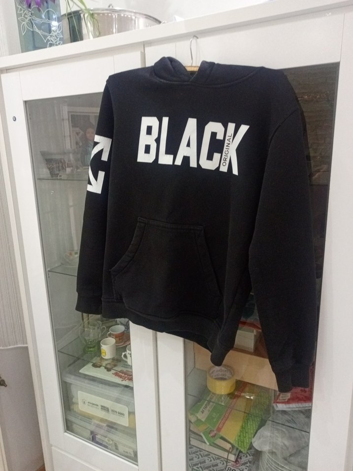 Siyah Baskılı erkekSweatshirt - Görsel 3